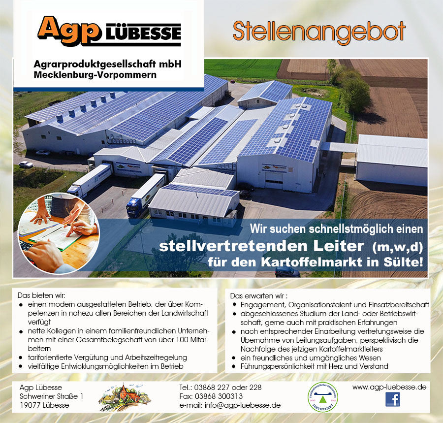aktuelle Stellenangebote in der Landwirtschaft bei der Agp ...
